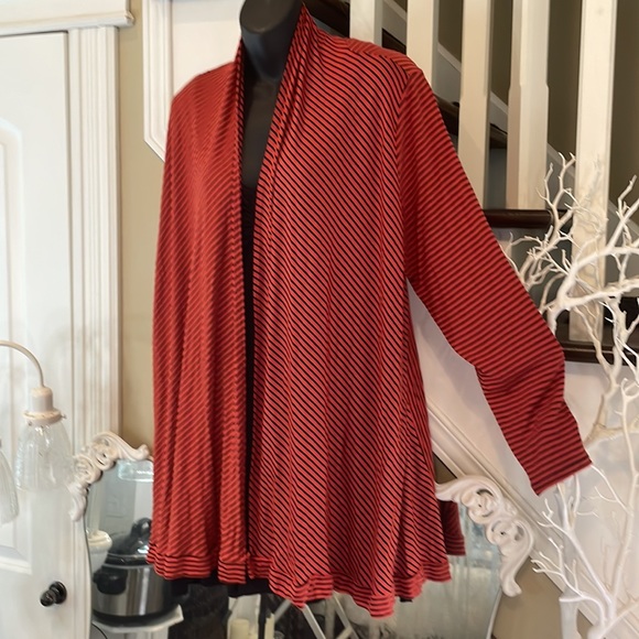 Susan Lawrence Lightweight Striped Cardigan Sweater - Picture 3 of 9